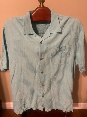 Tommy Bahama Pale Blue Short-Sleeve Camp Shirt